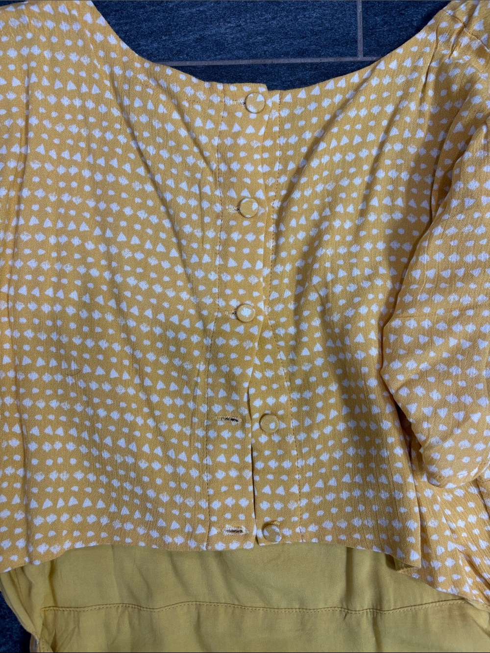 Yellow Polka Dot Short Sleeve Sun Dress - Picture 2 of 5